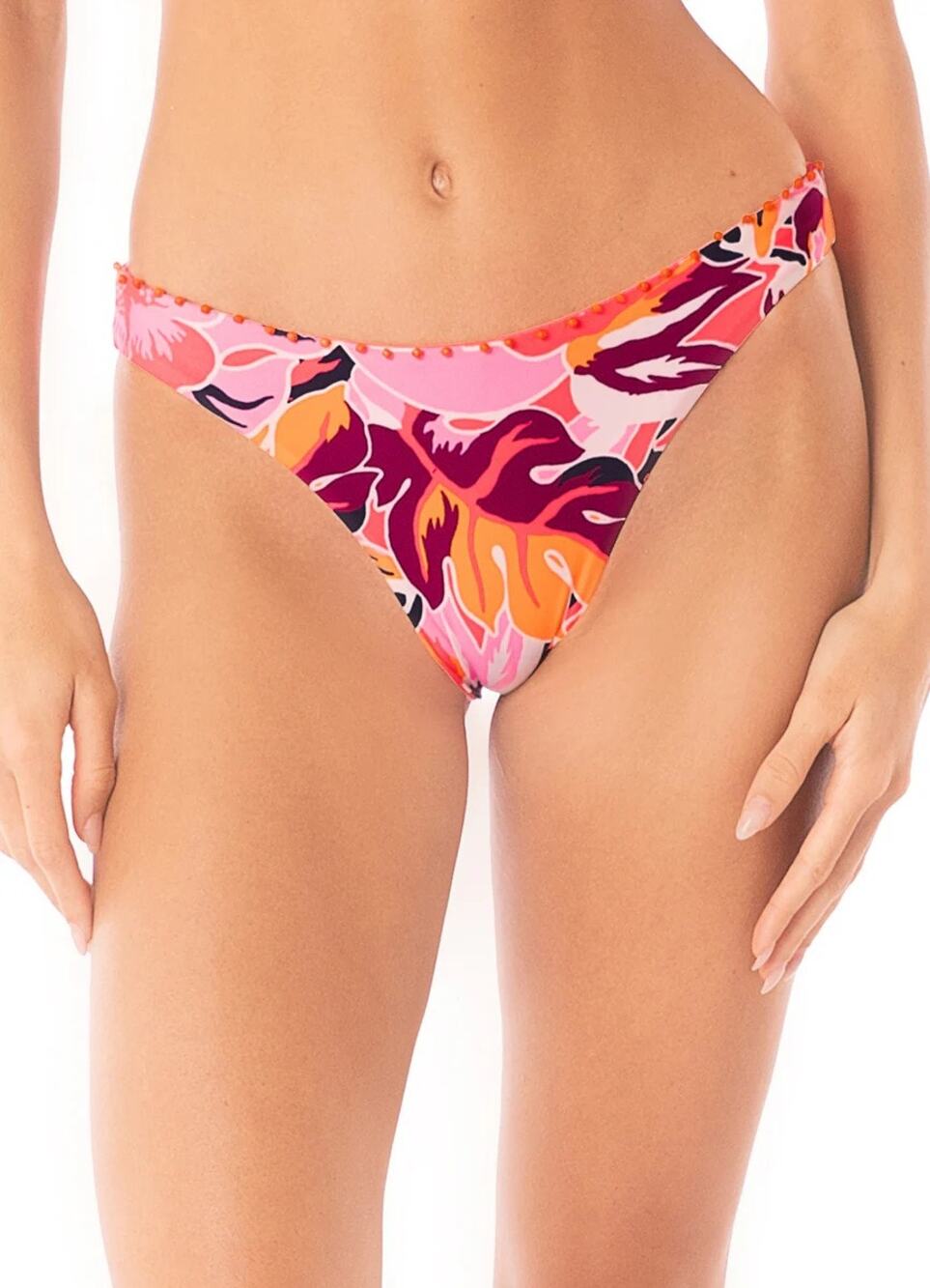 Maaji Women's M Coral Leafy Sublimity Regular Rise Classic Bikini Bottom C12-13